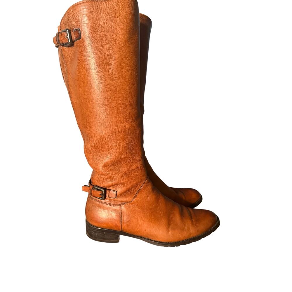Lavorazione Artigiana Italian Leather Knee High Riding Boots 6.5 Cognac Brown